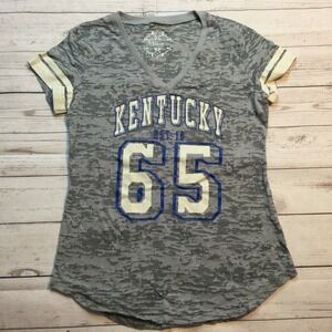 University of‎ Kentucky Wildcats UK V Neck Shirt G3 For Her Gray Women's Medium
